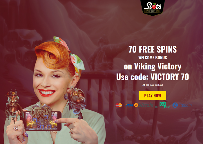 Slots Capital 70 Free Spins on Viking Victory - No Deposit Bonus