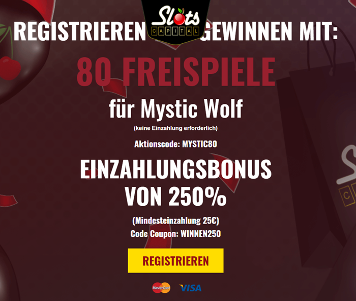 Slots Capital Germany 80 Free Spins on Mystic Wolf – No deposit Bonus (DE) – Unleash Your Inner Wolf