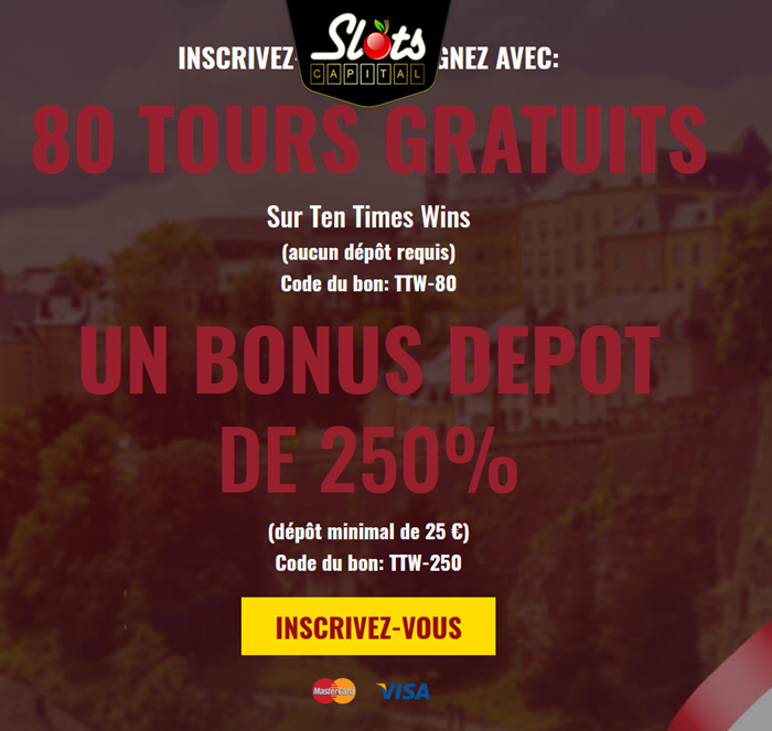 Slots Capital Luxembourg 80 Free Spins
- No Deposit Bonus (LU)  