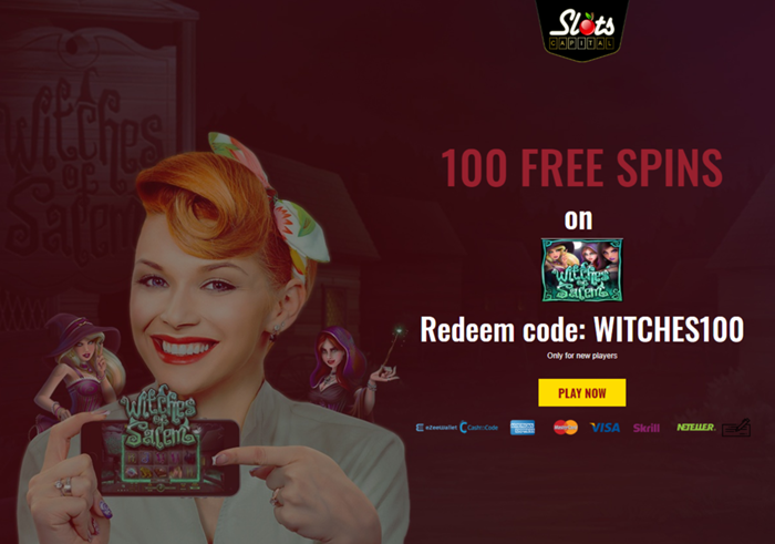 Slots Capital: 100 Free Spins on Witches of Salem – No Deposit Bonus
